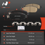Set of 4 Front Ceramic Brake Pads with Hardware for Nissan Sentra (2020–2024)