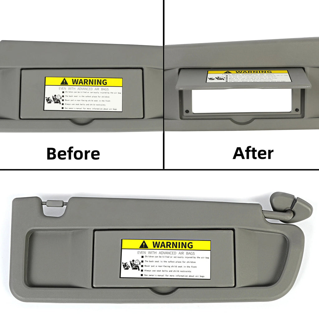Right Passenger Side Sun Visor for Honda Civic (2006–2011) - Grey