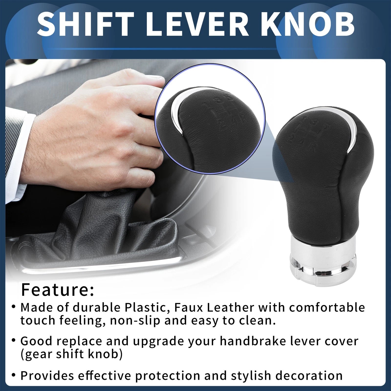 5 Speed Gear Shift Knob for Toyota Hilux Revo (2015–2020) Plastic Faux Leather