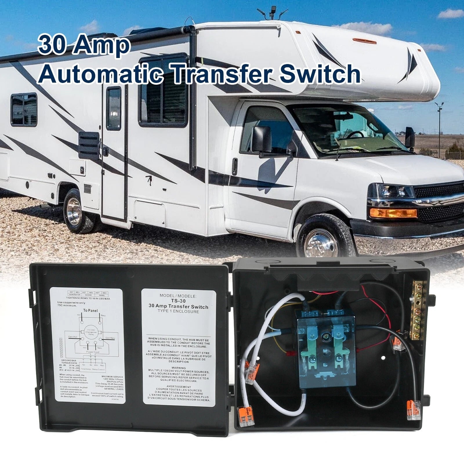 30 Amp Automatic Transfer Switch for Inverter