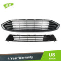 Front Grille Bumper for Ford Fusion (2017–2018) Black Chrome