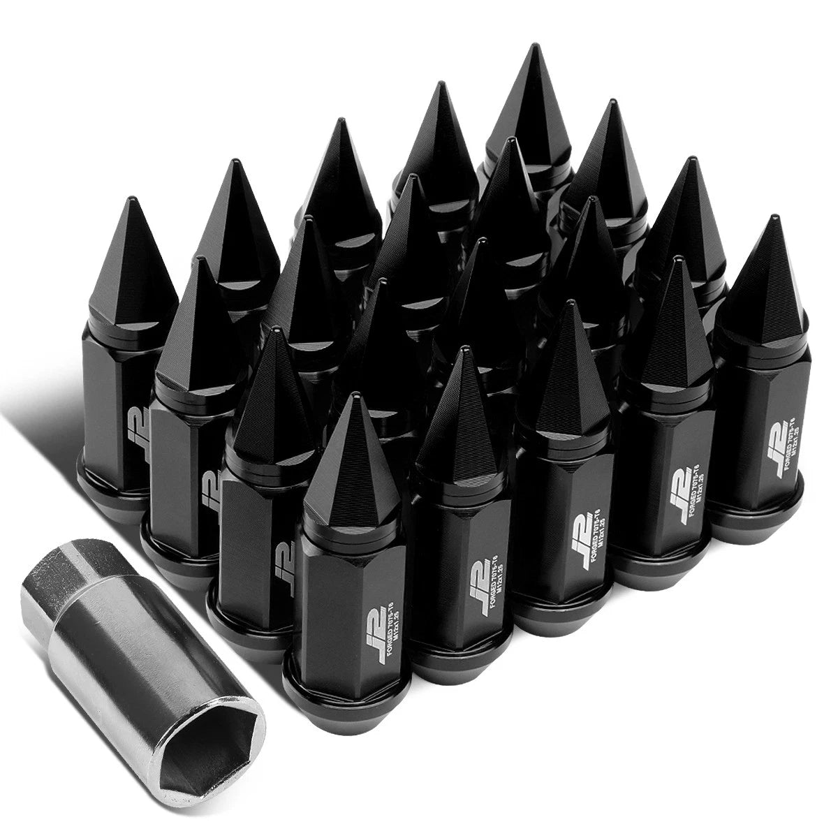 20 Pcs J2 7075 Forged Aluminum M12x1.25 Spiky Cap Lug Nuts for Universal