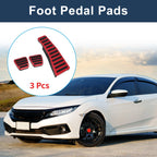3 Pcs Manual Foot Accelerator Pedal Covers for Honda Civic (2006–2009) Red