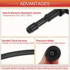 3X Spark Plug Wire Ignition Coil Cable No. 2746039800 for Kia Sorento (2003–2006)