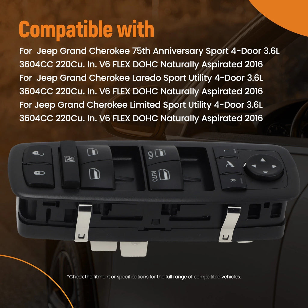 Front Left Door Window Switch for Jeep Grand Cherokee (2014–2018) 68184803AC