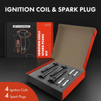 Set of 4 Ignition Coils & Iridium Spark Plugs for Hyundai Accent Kia (2006–2011)