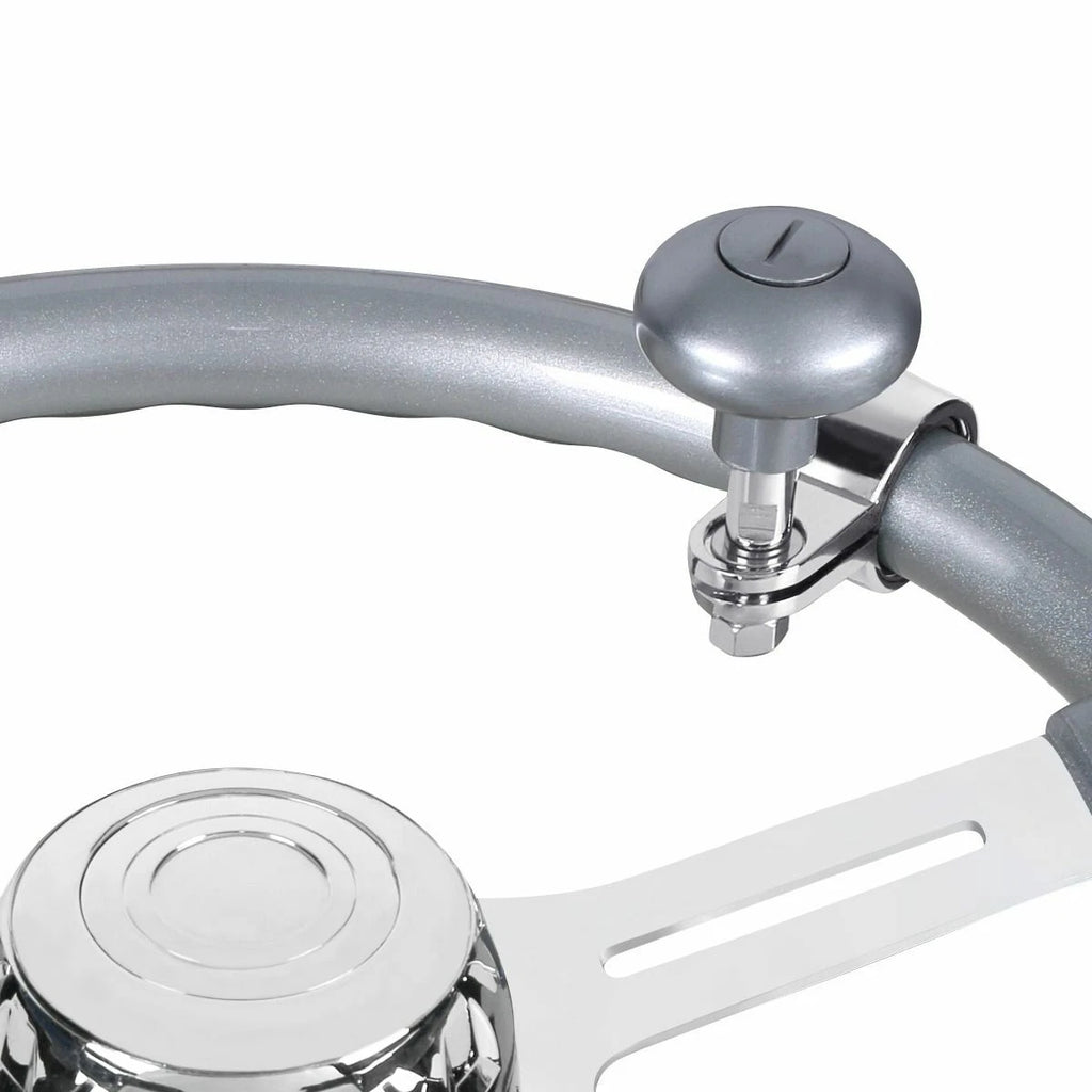 Steering Wheel Spinner Heavy Duty for Liquid Silver Car Truck (Universal)