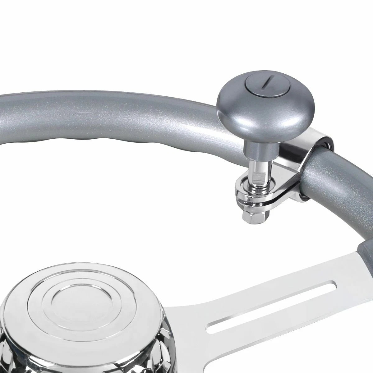 Steering Wheel Spinner Heavy Duty for Liquid Silver Car Truck (Universal)