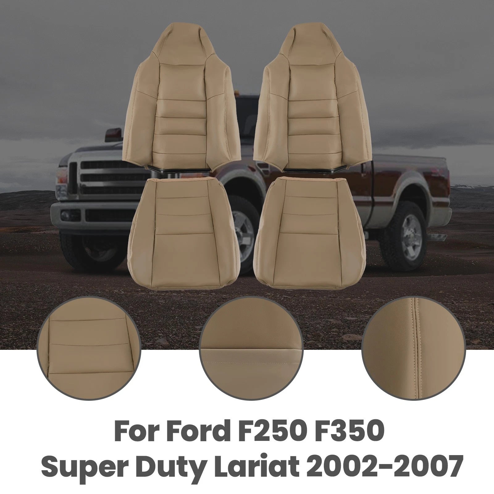 Set of 2 Front Seat Covers for Ford F-250/F-350/F-450 Super Duty