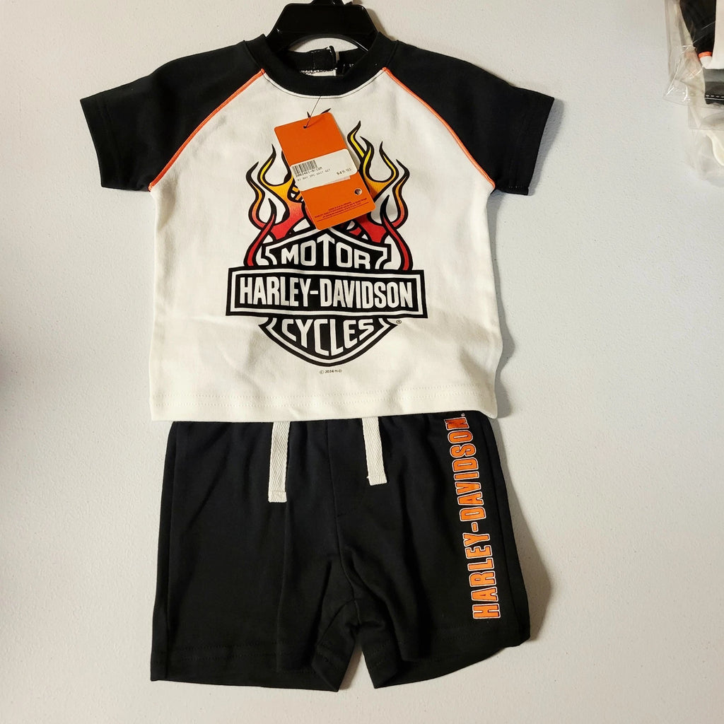 2-Piece Knit Raglan T-Shirt & Shorts Set for Harley-Davidson Baby Boys