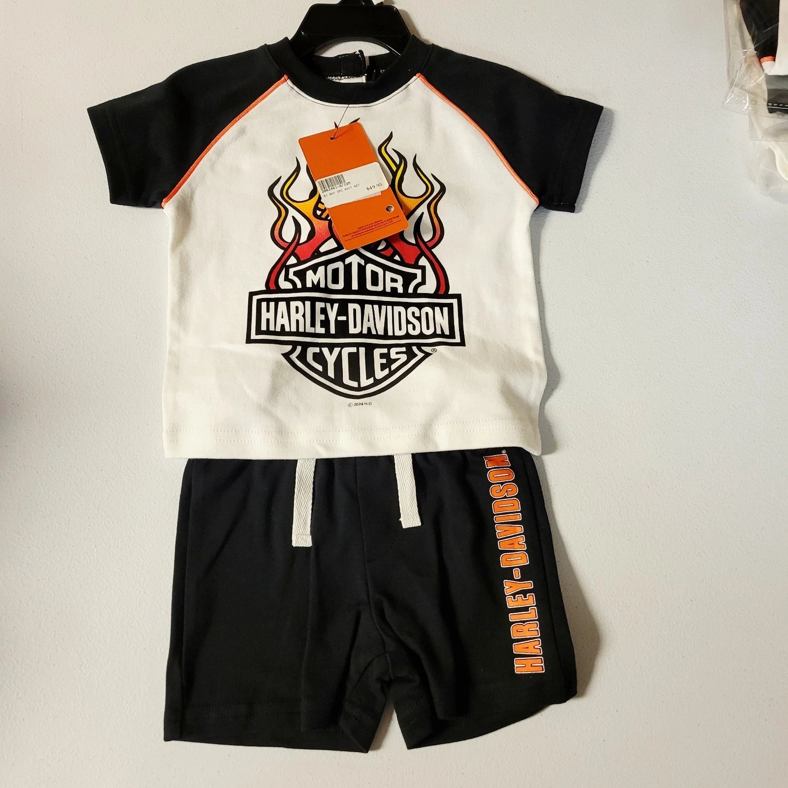 2-Piece Knit Raglan T-Shirt & Shorts Set for Harley-Davidson Baby Boys