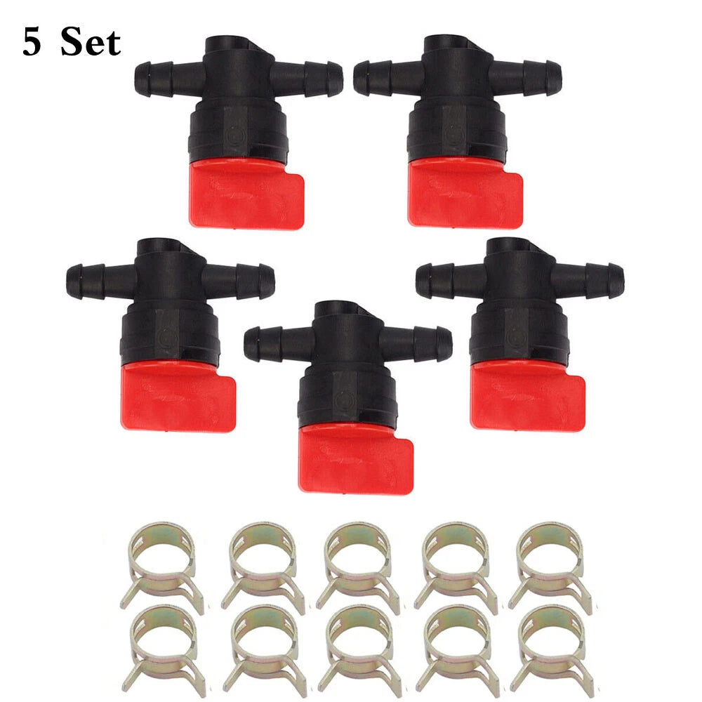 5pcs Fuel Gas Shut Off Valve & 10pcs Clamp for B & Stratton (494768, 698183)