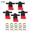 5pcs Fuel Gas Shut Off Valve & 10pcs Clamp for B & Stratton (494768, 698183)