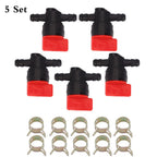 5pcs Fuel Gas Shut Off Valve & 10pcs Clamp for B & Stratton (494768, 698183)