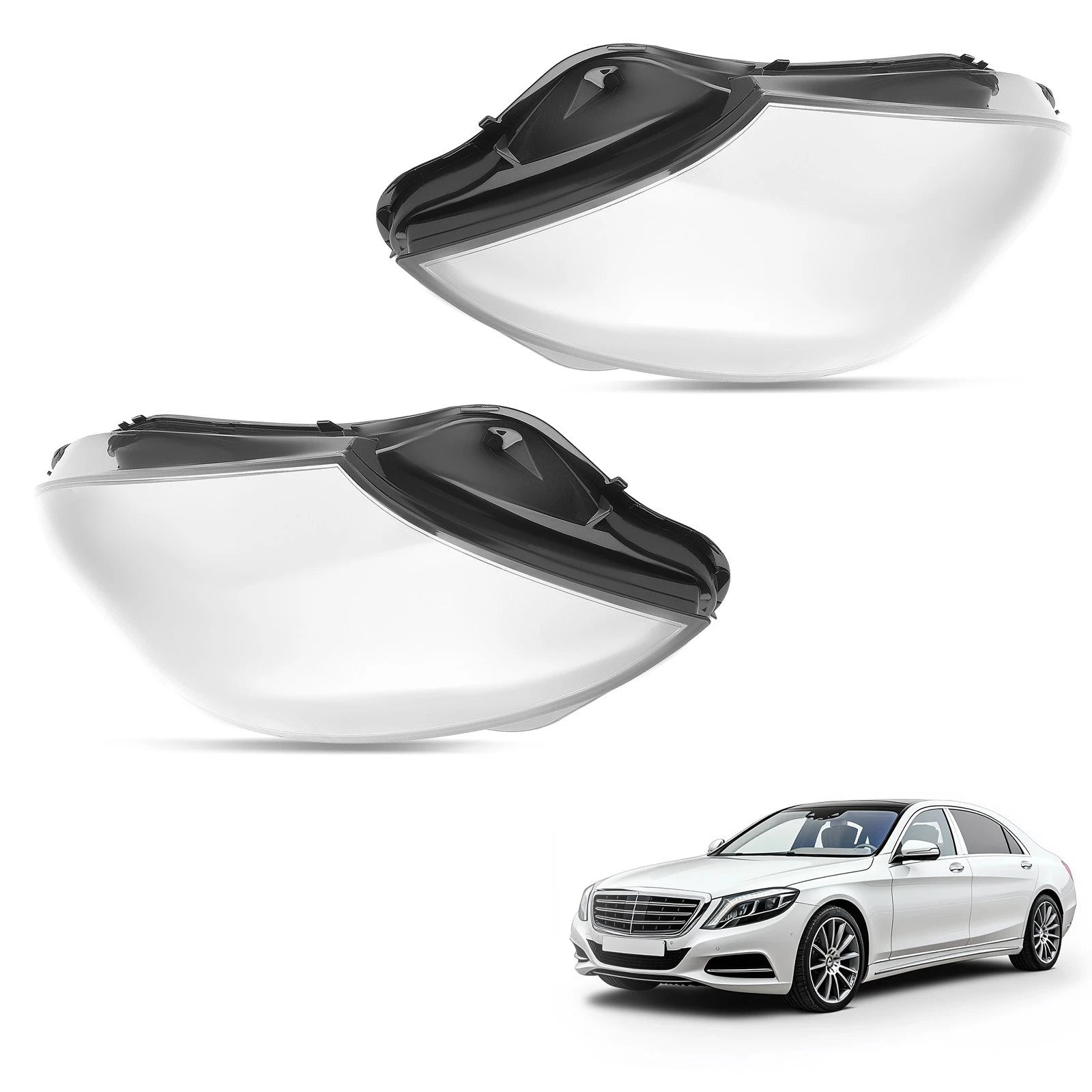Front Headlight Lens Cover for Mercedes-Benz W222 S-Class (2014–2017)