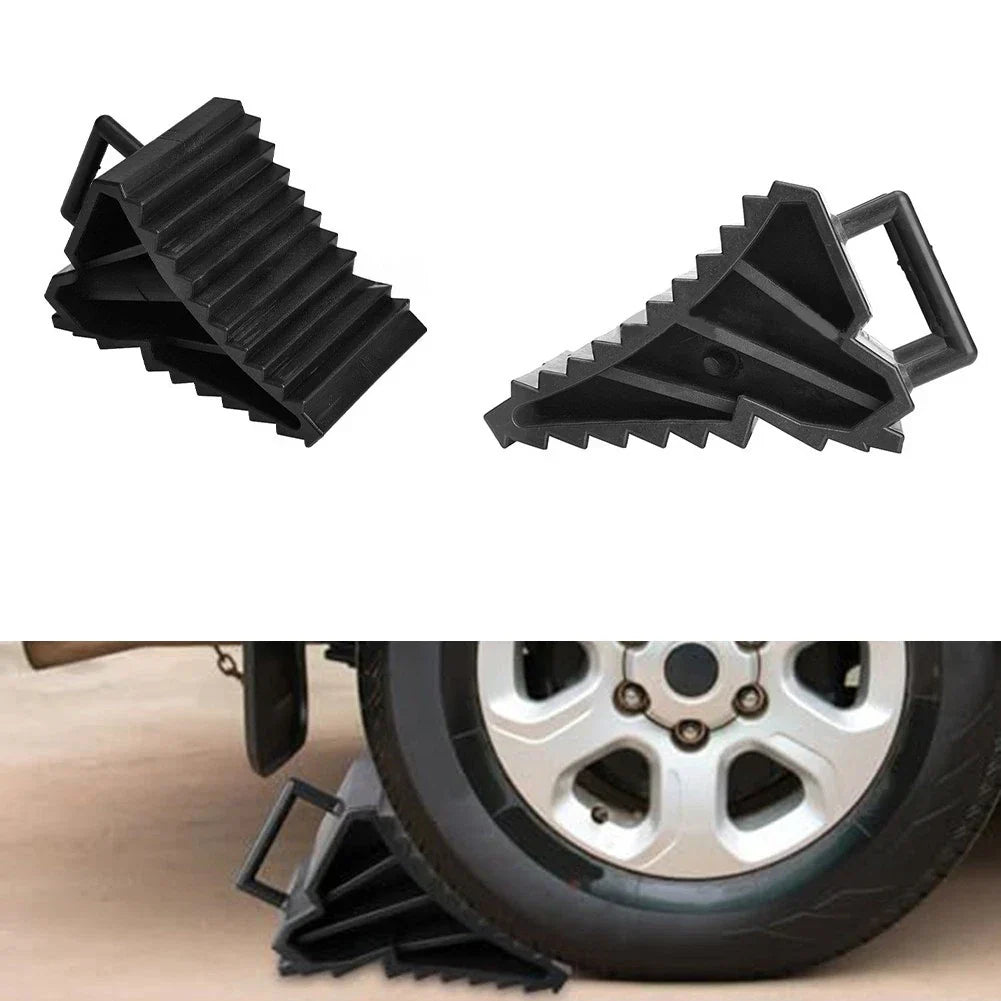 2 x Heavy Duty Non Slip Wheel Chocks for Trailers and Caravans for Vehicles