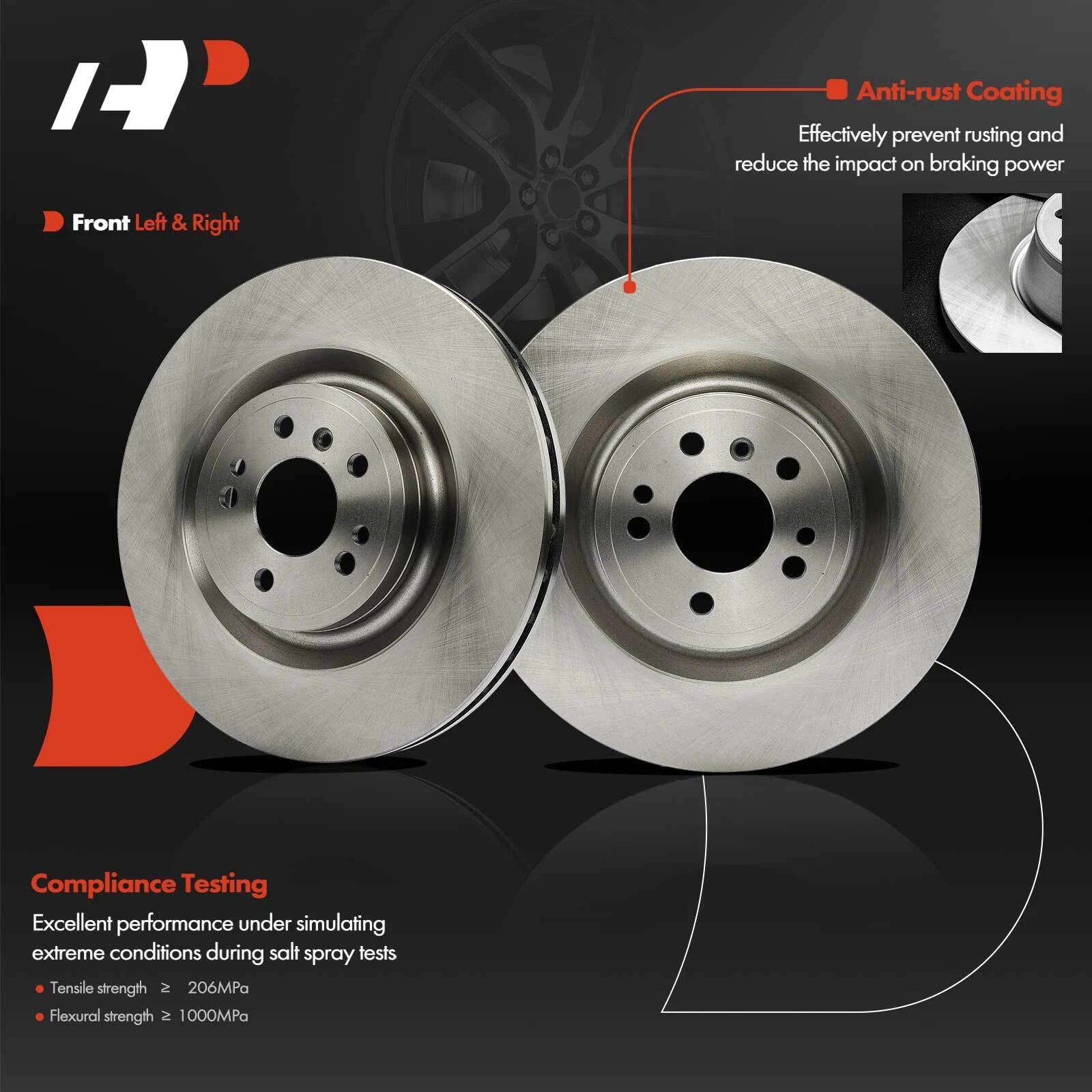 Front Disc Brake Rotors & Ceramic Pads for Mercedes-Benz ML350 (2012–2015)
