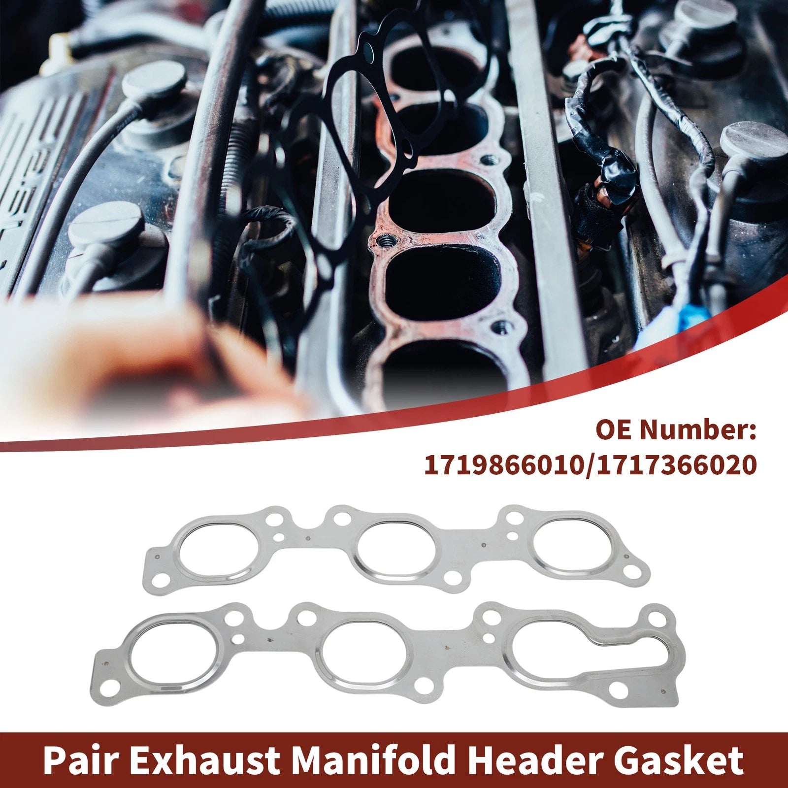 Exhaust Manifold Header Gasket for Toyota Land Cruiser (1990–1999) No.1719866010