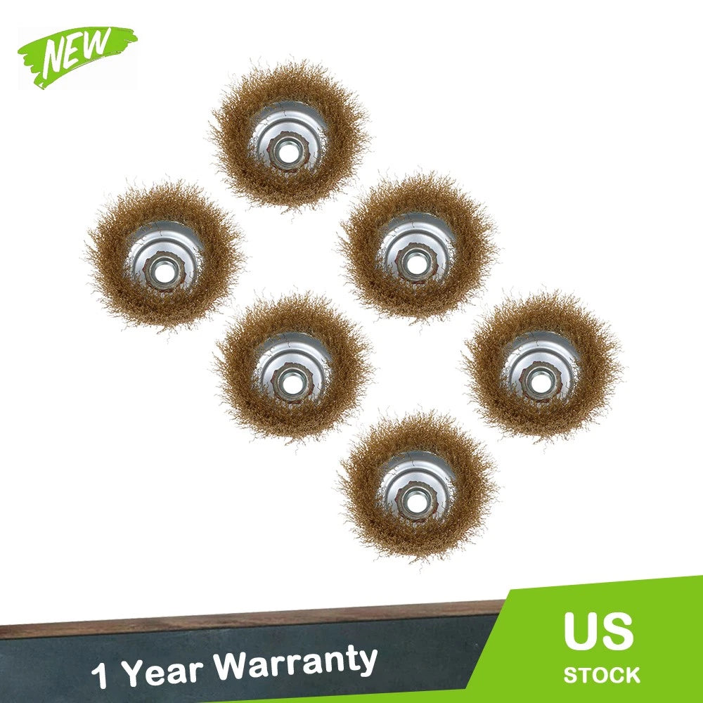 Set of 6 Wire Cup Brushes 4" for Grinders with 5/8" Arbor