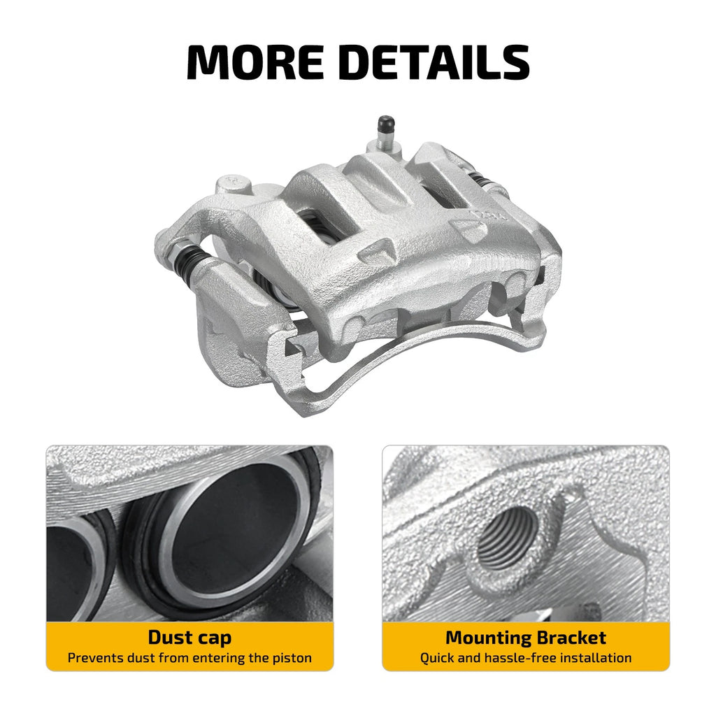 Front Pair Brake Calipers with Brackets for 2000-2004 Nissan Xterra & 2003-2004 Frontier