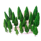 18Pcs Mixed Model Tree Scenery Parts for Railroads & Train Diorama