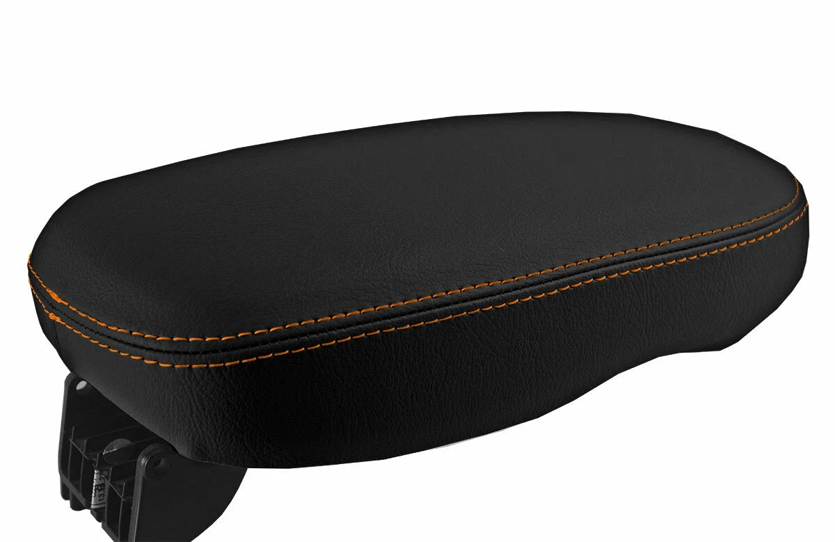 Armrest Cover for Kia Soul (2014–2019) - Leather, Orange Stitch