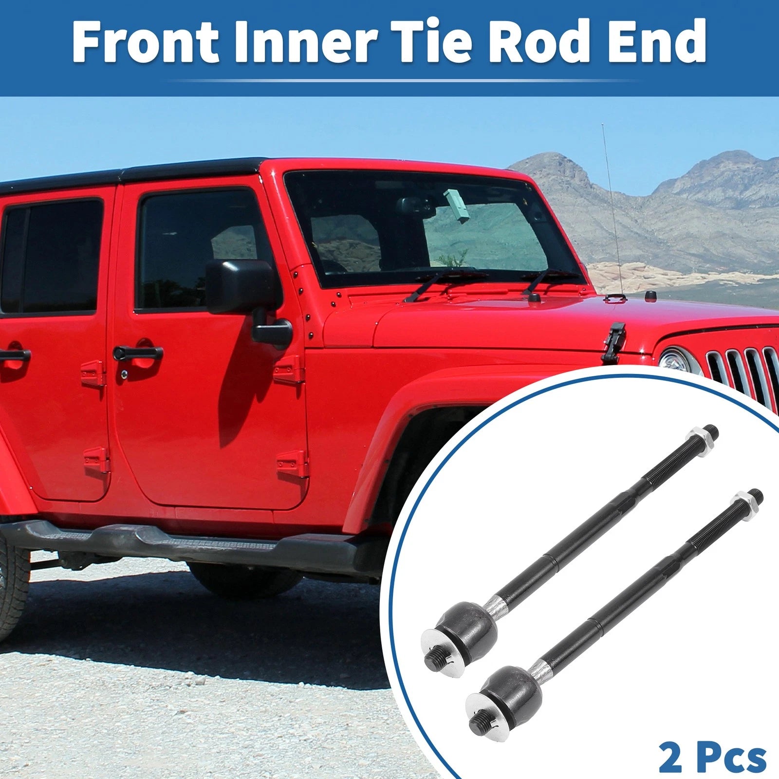 2X Front Inner Tie Rod End Links for Dodge Grand Caravan (2005–2007) No.EV80645