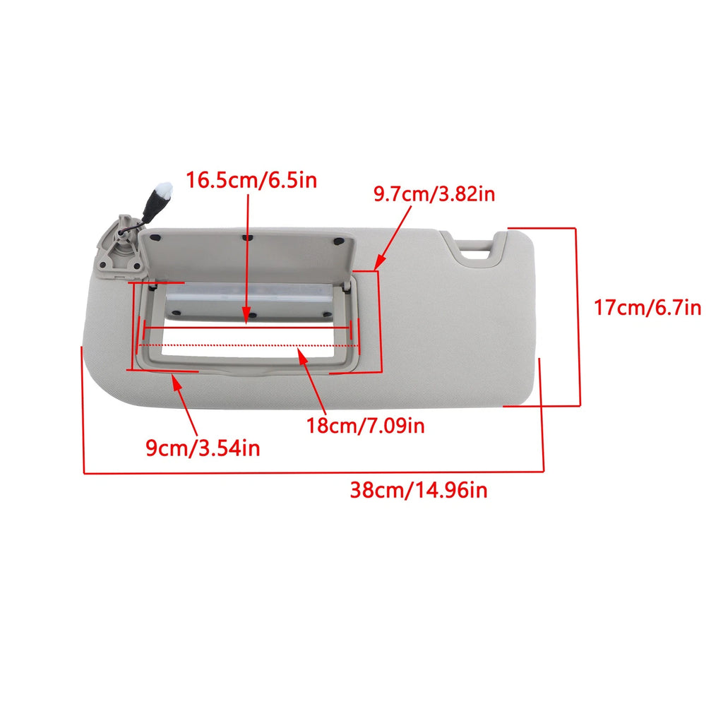 Left Driver Side Sun Visor for Nissan Altima (2019â2024) Gray with Lights