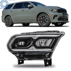 Full LED Headlight for Dodge Durango (2021–2023) Passenger Side, Black