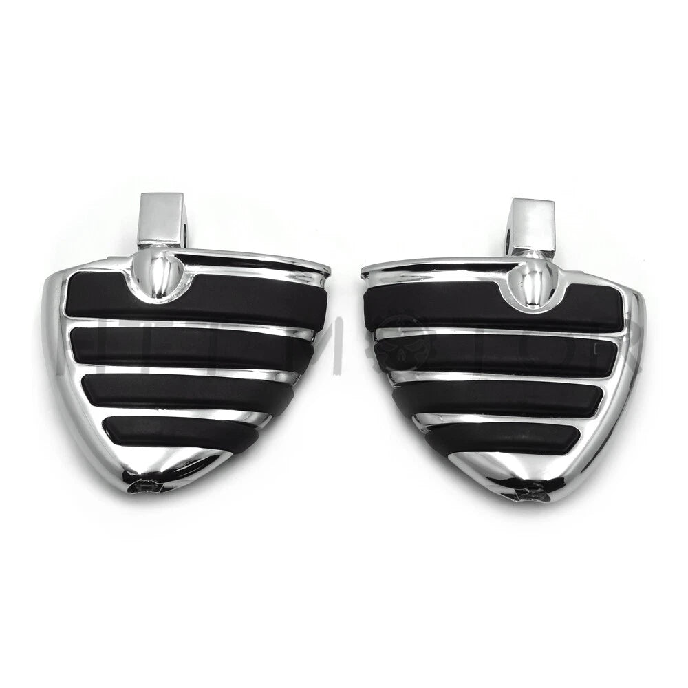Chrome Wing Mini Floorboards w/ Adapters for Suzuki Marauder 1600 (2004–2006)