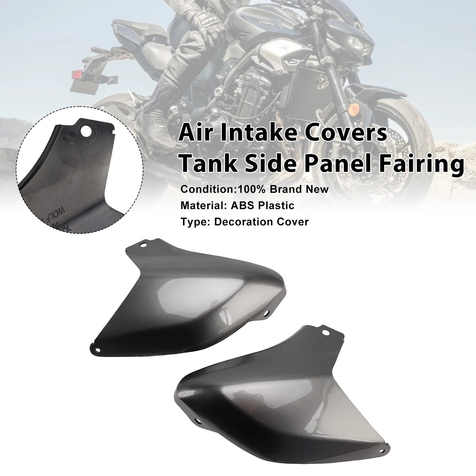 Air Intake Covers for Kawasaki Z900 (2025–2026) - Gray