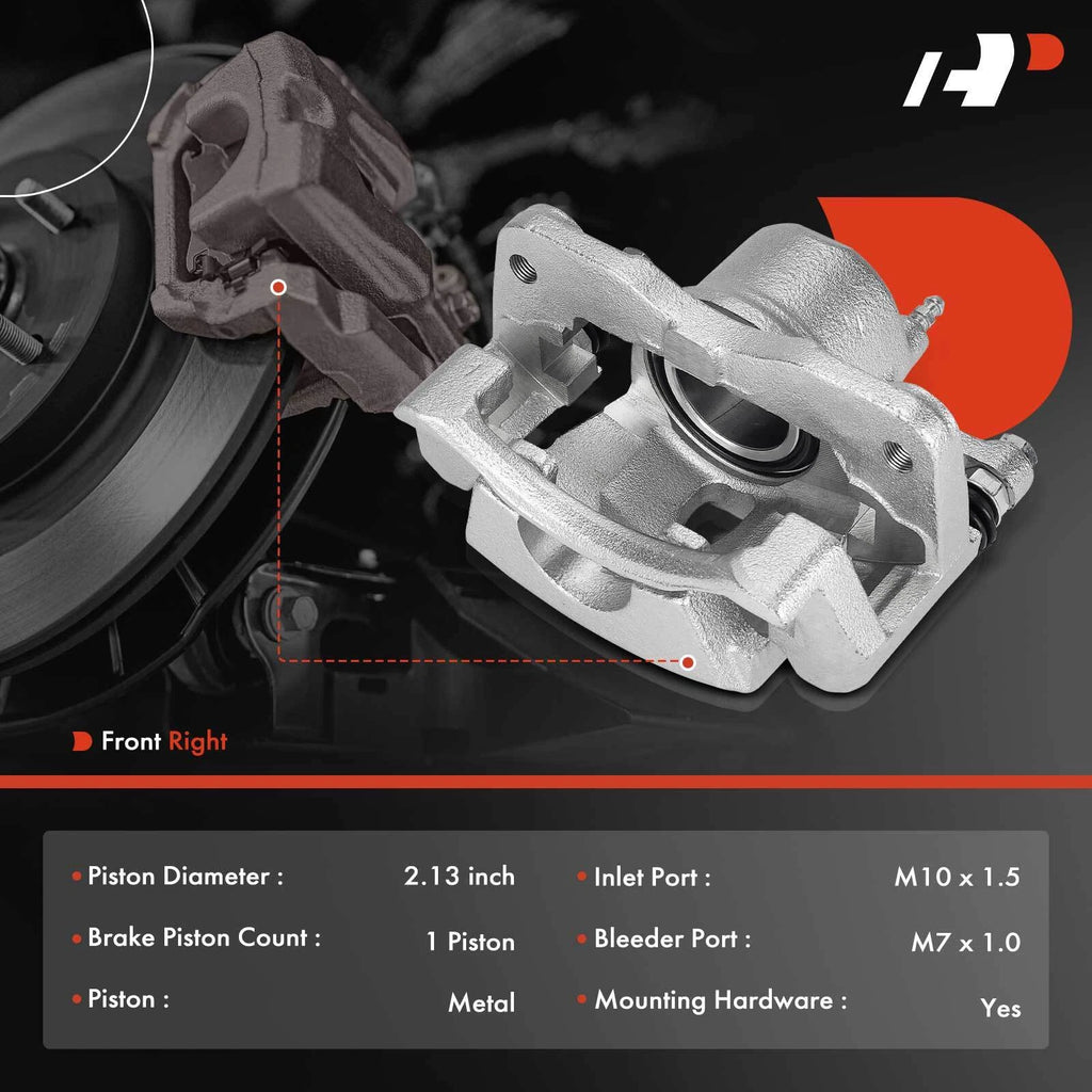 Front Right Disc Brake Caliper with Bracket for Toyota Yaris (2006-2018)