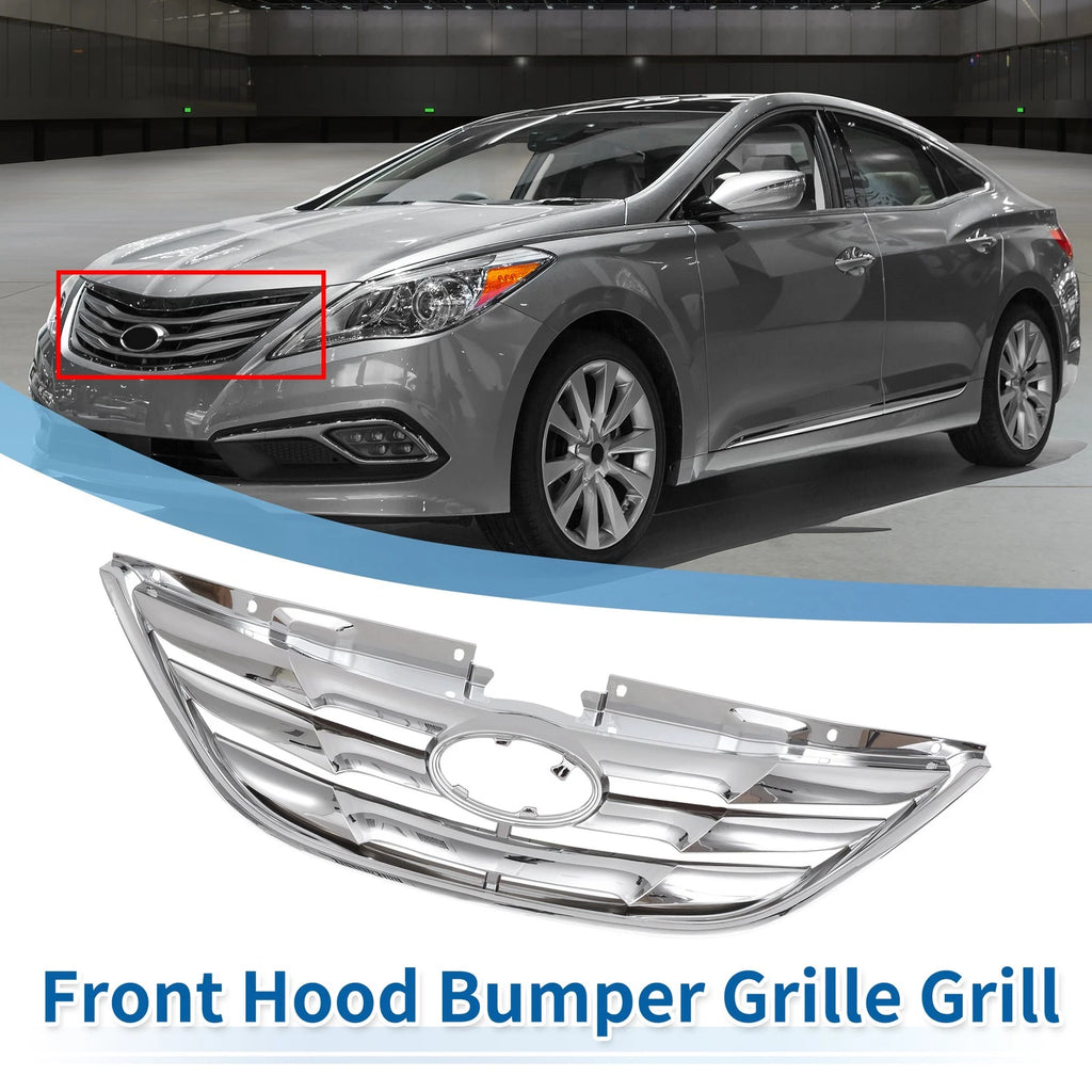 Front Hood Bumper Grille for Hyundai Sonata (2011) No.863503S100 Silver Tone