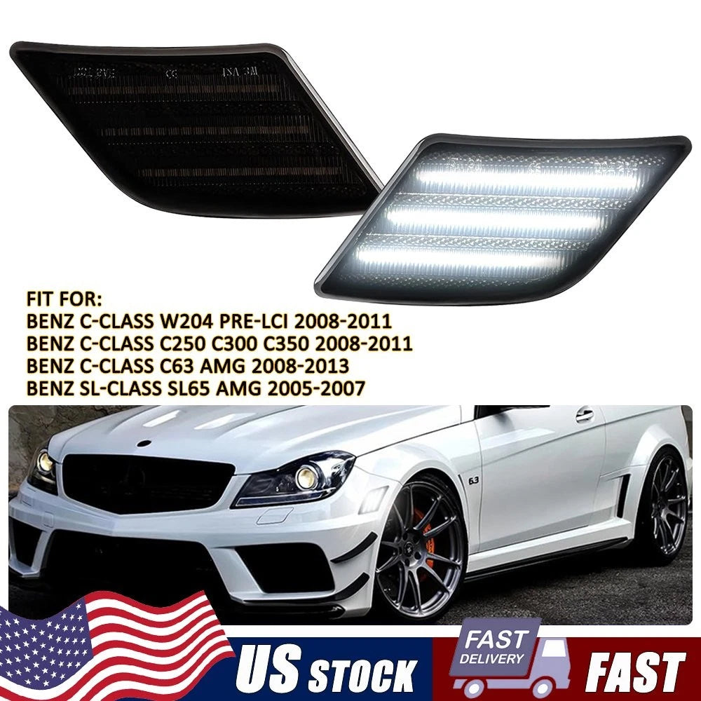 Side Marker Lights for Mercedes Benz W204 C-Class C300 C350 C63 (2008–2011)
