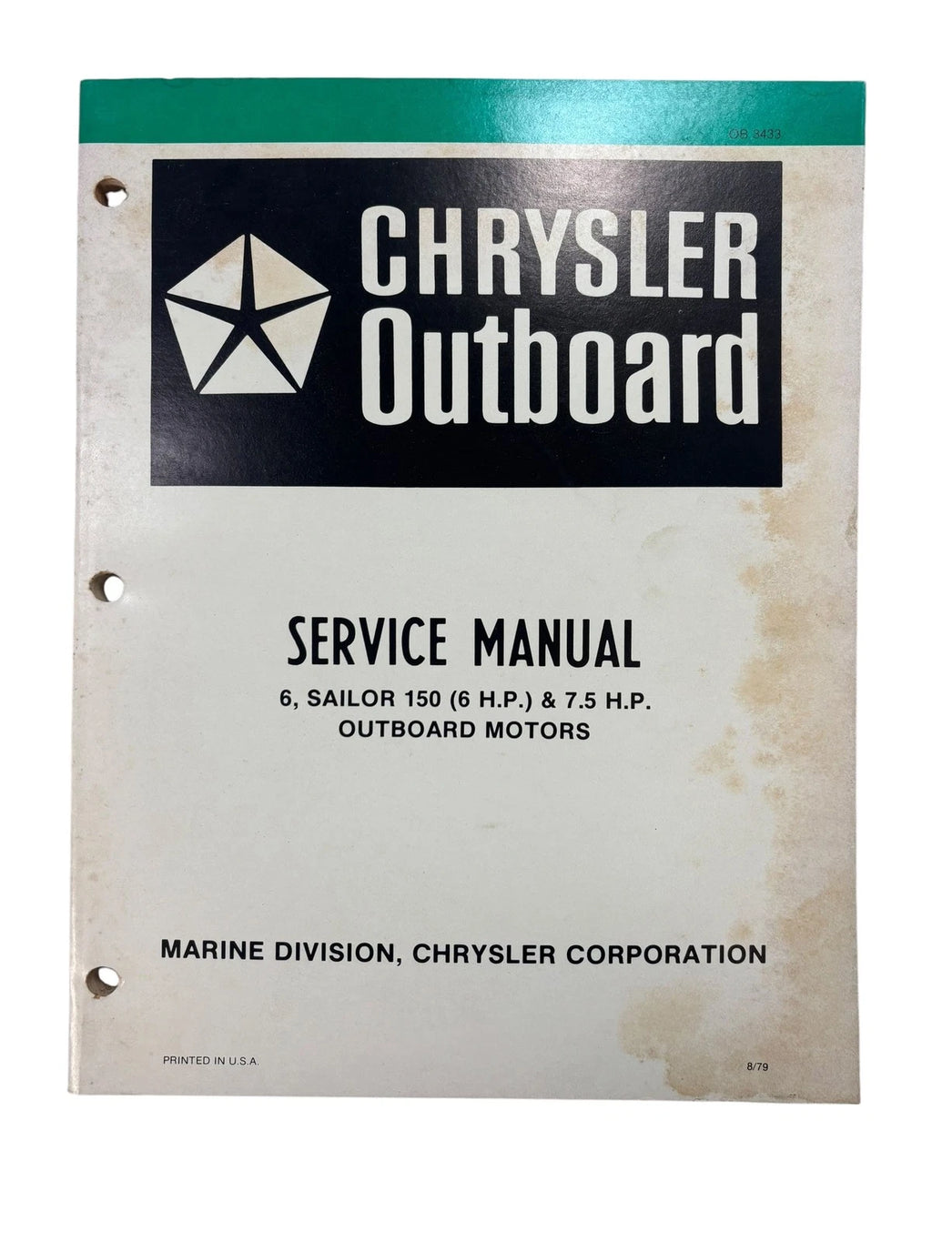 Service Manual for Chrysler Outboards OB3433, Sailor 150 (150 HP)