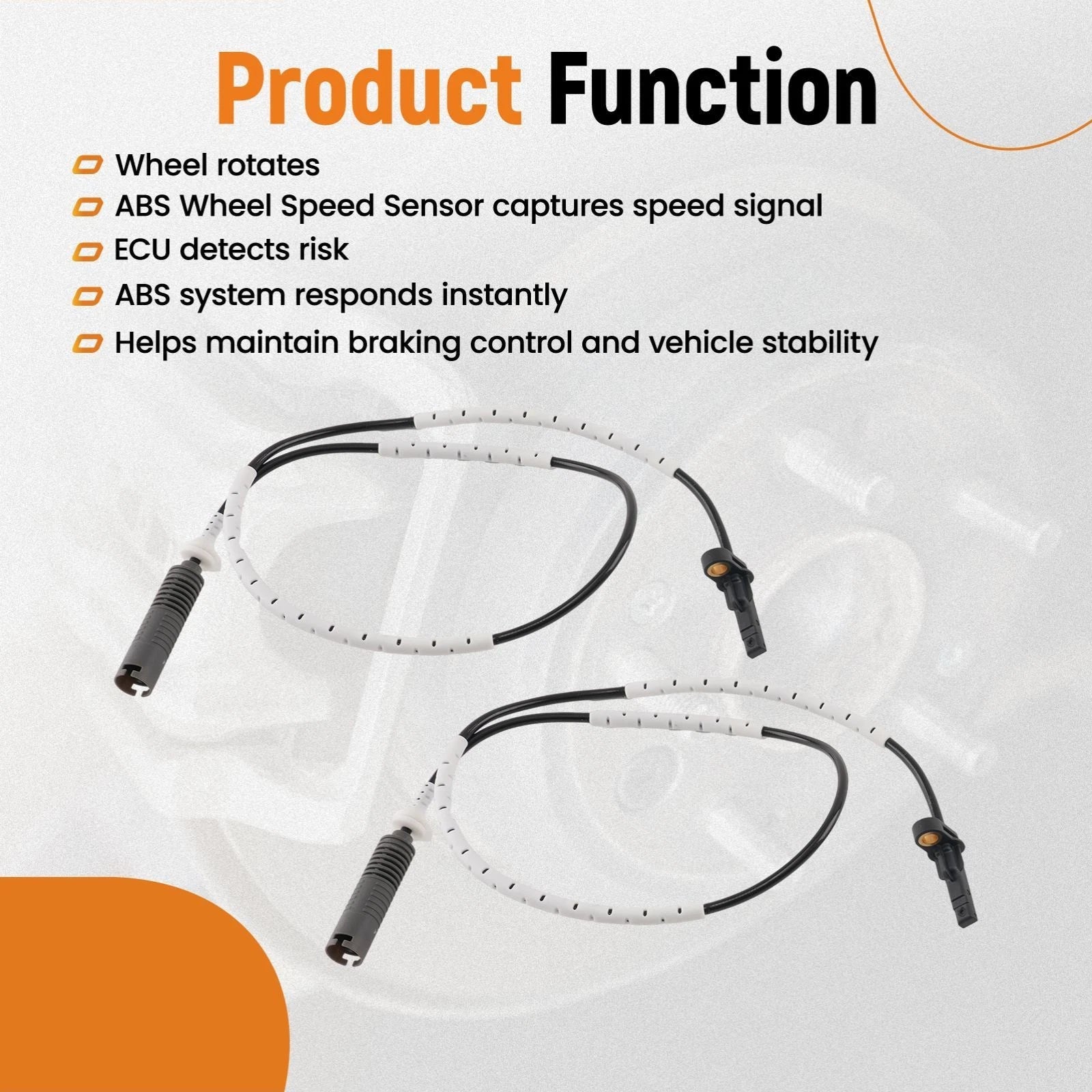 ABS Wheel Speed Sensor for BMW 1 Series E81 E82 E87 E88, 3 Series E90 E91 E92 (2004-2013)