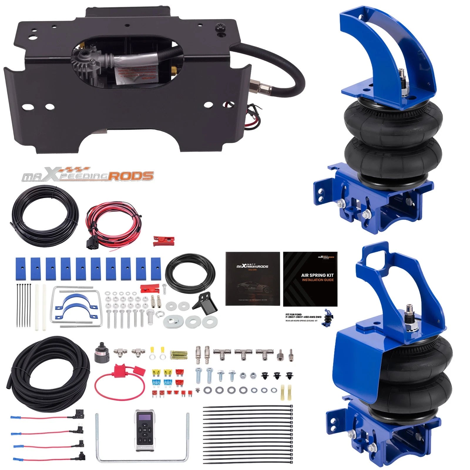 Air Suspension Kit + Dual-Path Wireless Compressor for F250 F350 (2011–2016)