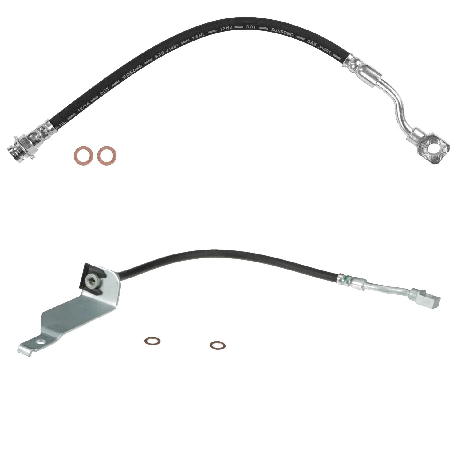 Sunsong Rear Left & Right Brake Hydraulic Hose Kit for Silverado 2500 HD (2002–2003)