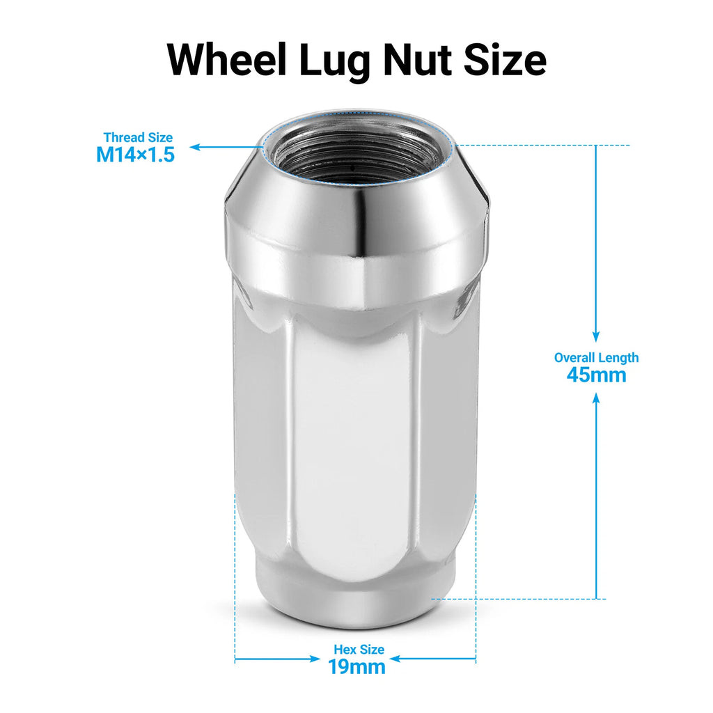 Chrome M14x1.5 Lug Nuts for GMC Yukon XL (2015-2024)