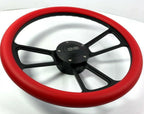 Steering Wheel Cover 14 Inch Black Half Wrap Red for Toyota Hilux (2005–2015)
