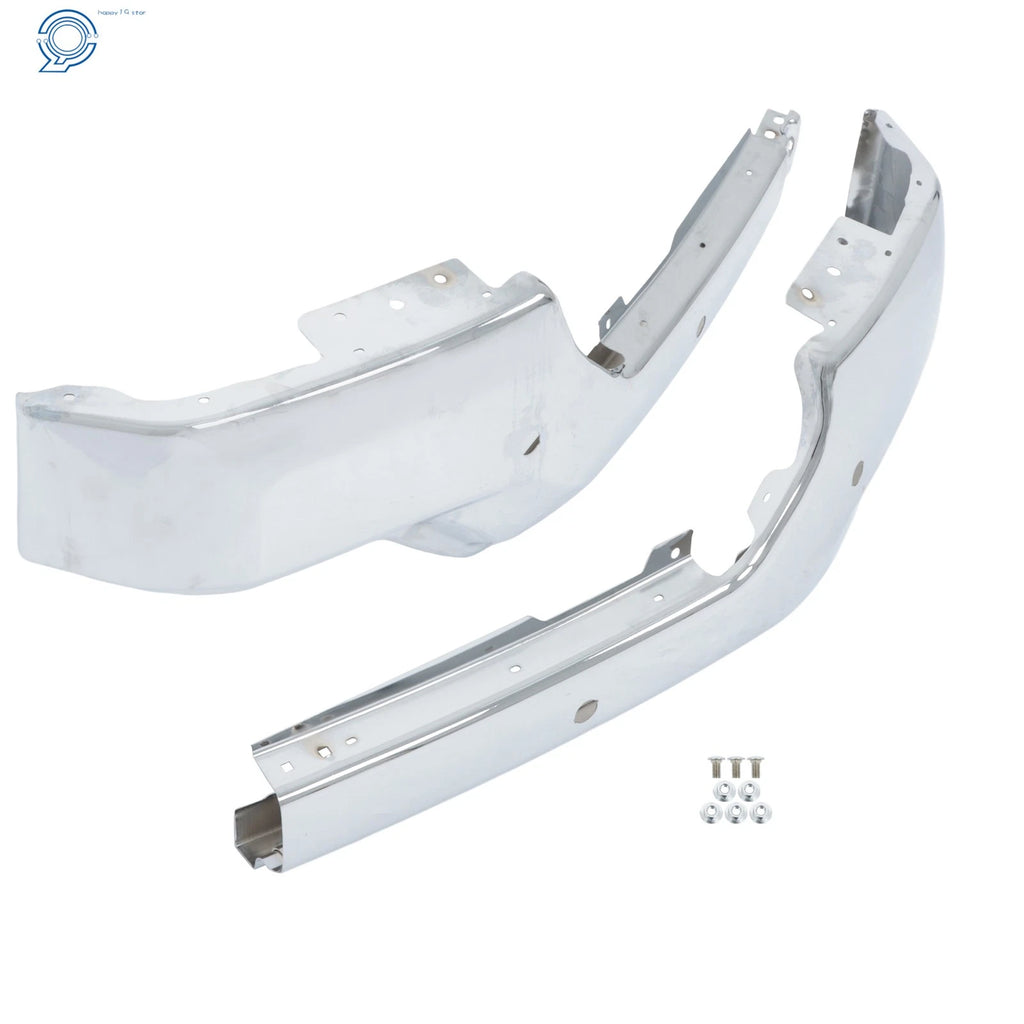 Steel Split Front Bumper for GMC Sierra 1500 (2019-2021) Chrome with Sensor Holes