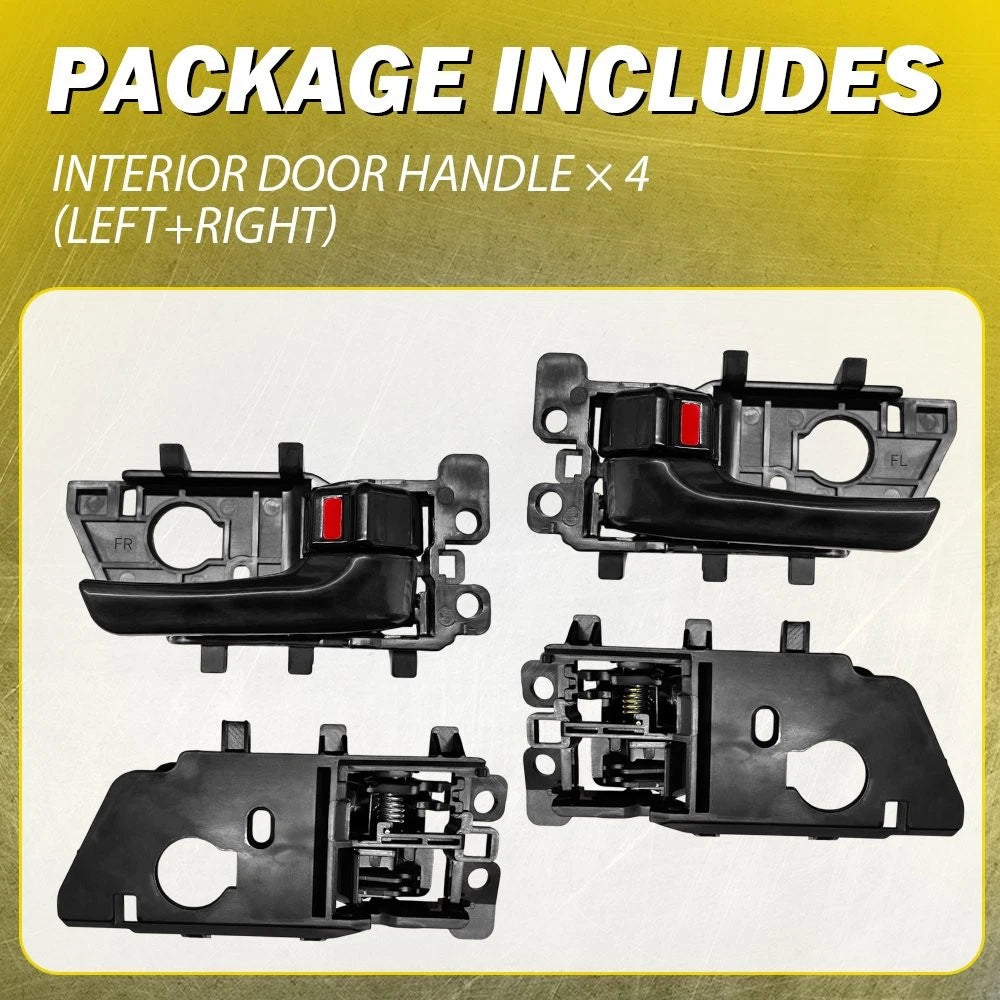 Set of 4 Interior Door Handles for Kia Forte (2010–2013) - Black