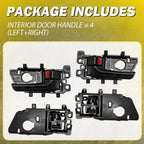 Set of 4 Interior Door Handles for Kia Forte (2010–2013) - Black
