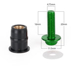 10 Pack Motorcycle Wind Screen Shield Alu M5x16mm Screw Bolt Washers