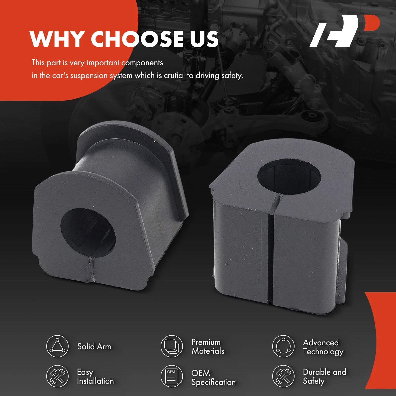 2Pcs Rear Sway Bar Bushing for Mitsubishi Montero Sport (2015–2023)