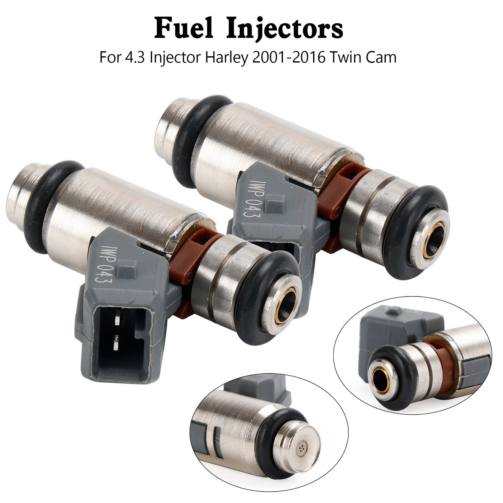 2X Fuel Injector 27609-01B for Harley 4.3 Twin Cam (2001–2016)