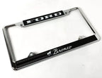 License Plate Frame Chrome Metal for Ford Bronco (2021–2024) Black Script