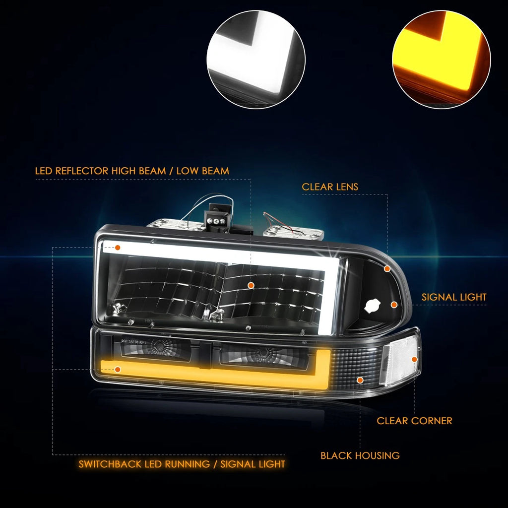 LED DRL Turn Signal Headlight for Tahoe/Suburban (2007–2014)