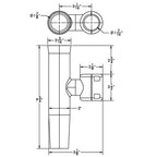 Adjustable Clamp-On Rod Holder for TACO (1 1/16" & 1 5/16") F16-2623POL-1