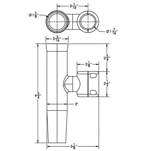 Adjustable Clamp-On Rod Holder for TACO (1 1/16" & 1 5/16") F16-2623POL-1